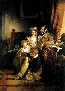 Friedrich von Amerling Rudolf von Arthaber with his Children oil painting artist